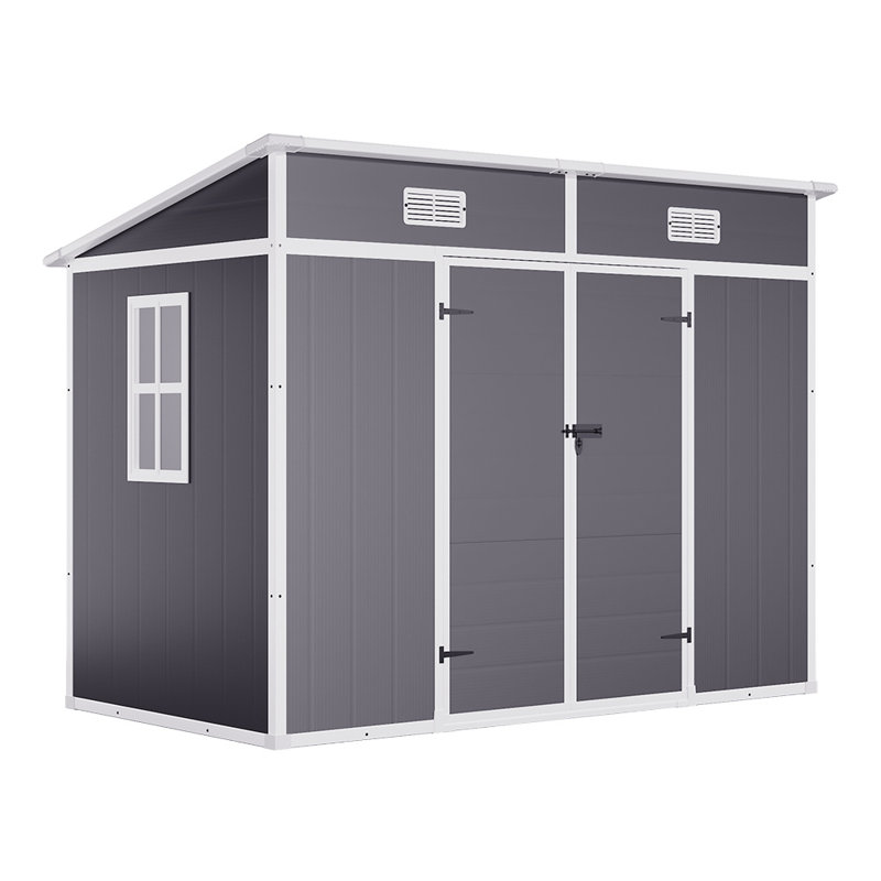 8ft W x 4ft D Pent Plastic Tool Shed