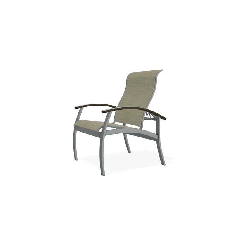Chaise de patio Askar, Beachwood, Graphite texturé, Bristol taupe Sunbrella®