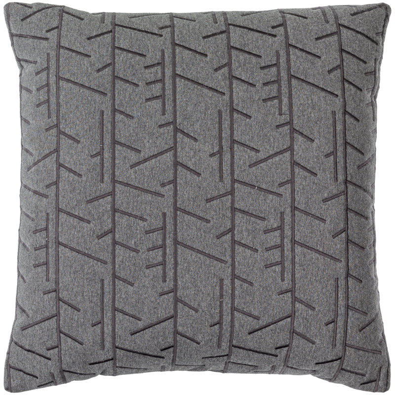 Coussin en coton, 22 po x 22 po, Gris anthracite, Duvet