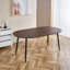 Table extensible, table de salle à manger, pieds en métal noir, plateau couleur noyer, 100/140 / 180X100x75cm-120488143-120488145