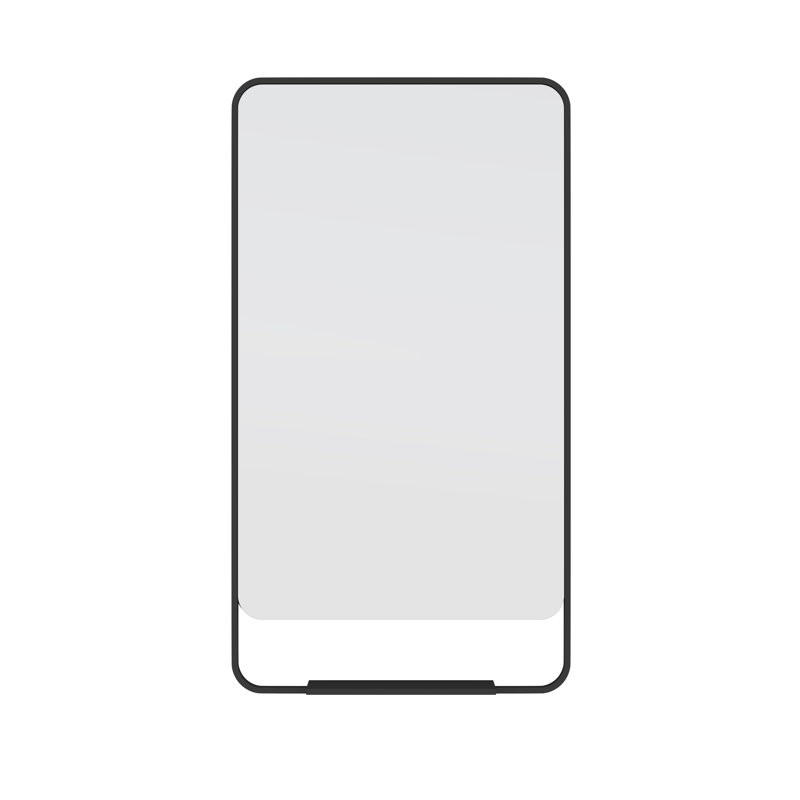Miroir de coin avec tablette Rey Radius, Noir