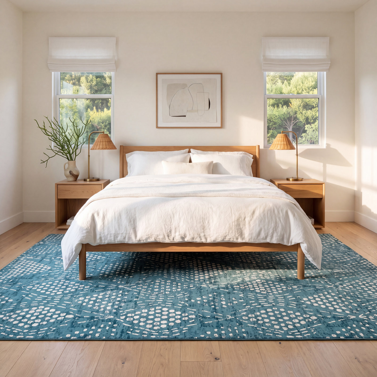 Aveta Geometric Wallpaper, Teal