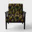 «Harday - Motif de feuilles tropicales dorées - Fauteuil rembourré d'appoint moderne