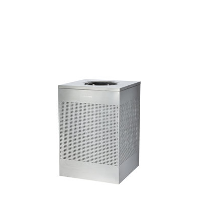 Poubelle perforée carrée 40 gallons en acier inoxydable