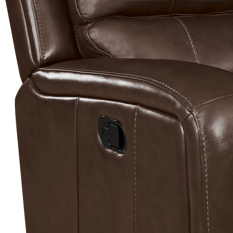 Joela Leather Glider Recliner, Brown, Manual - Push Back