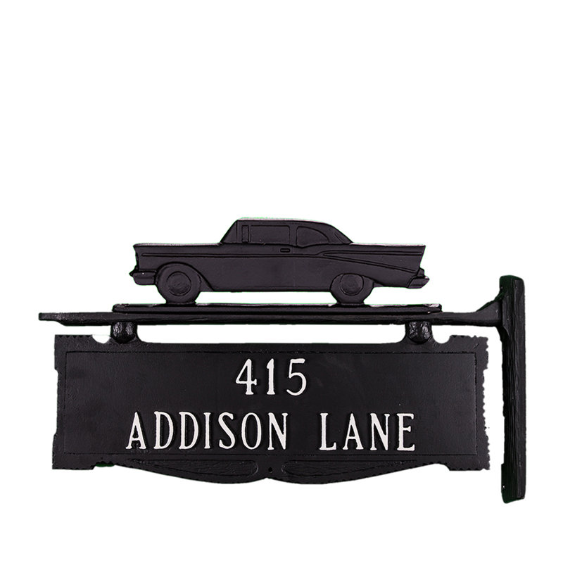2-Line Address Post, Yes, Satin Black