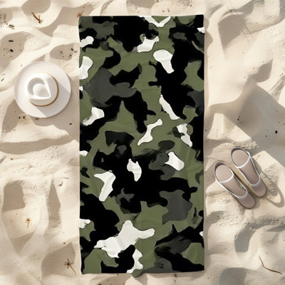  Serviette de plage en microfibre légère, absorbante et sans décoloration, 30 po x 60 po, imprimé animal de vache