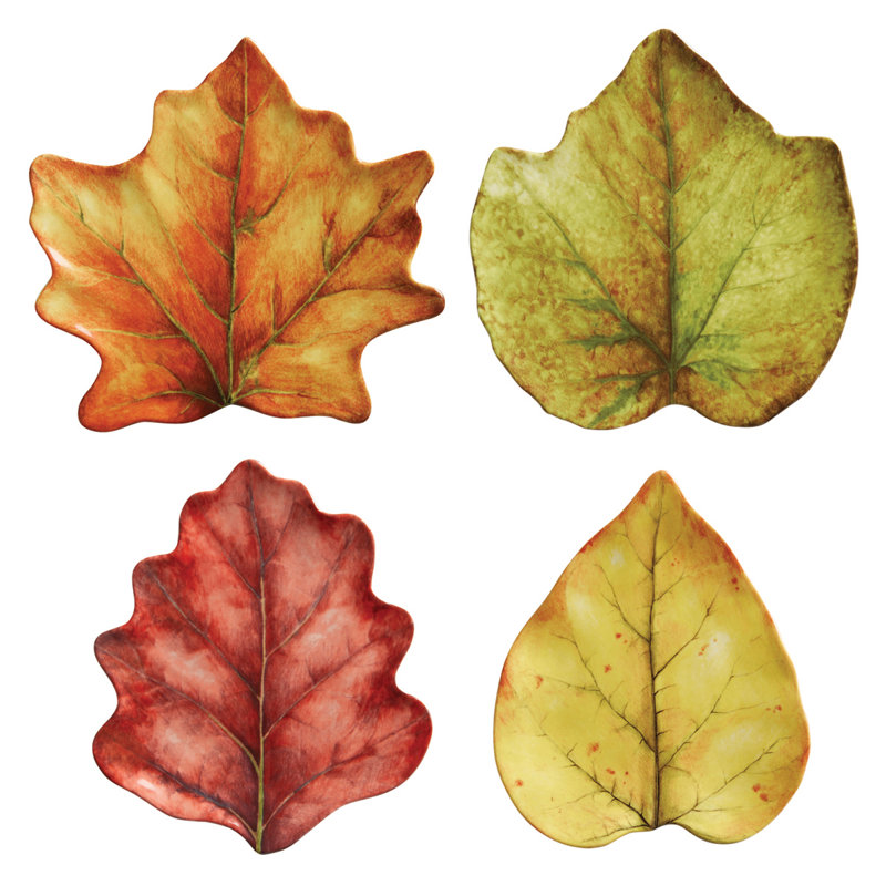 Forest Walk Leaf Plate Assorted 4 - Piece Set