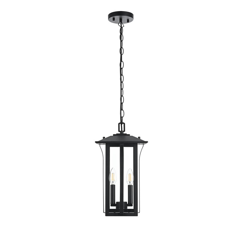Luminaire suspendu d'extérieur noir 9 po Abby