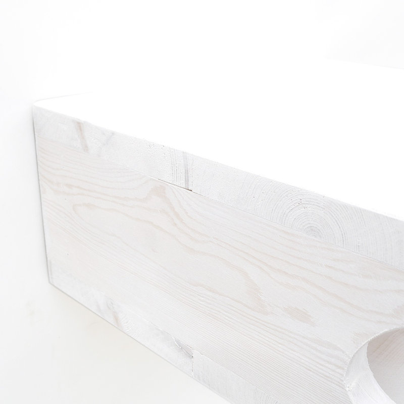 Tablette décorative en bois d'épinette Kinsey, Blanc