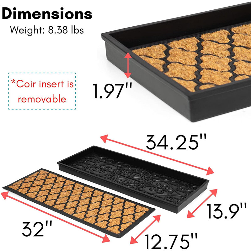 Tapis de rangement intérieur antidérapant 34,25 po x 13,9 po