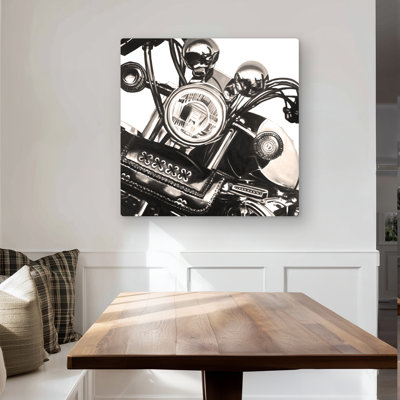 Realistic Sepia Motorcycle Metal Print - Hyperrealist Decor