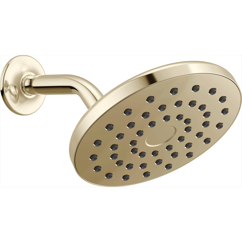 PivotPro Rain Showerhead, Single Setting 7 Inch Round Shower Head 1.75 GPM Polished Nickel, Lumicoat® Polished Nickel