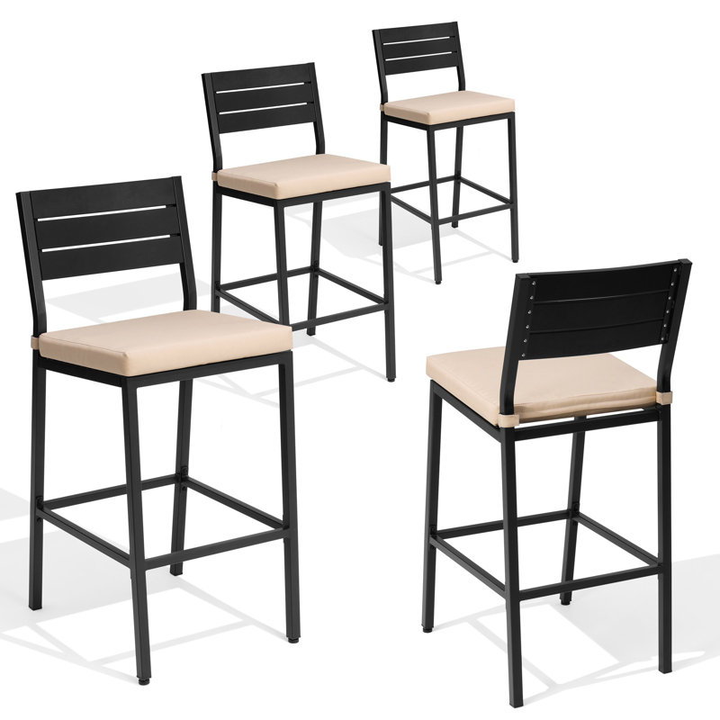 Tabouret de comptoir en métal avec coussin 26,8 po