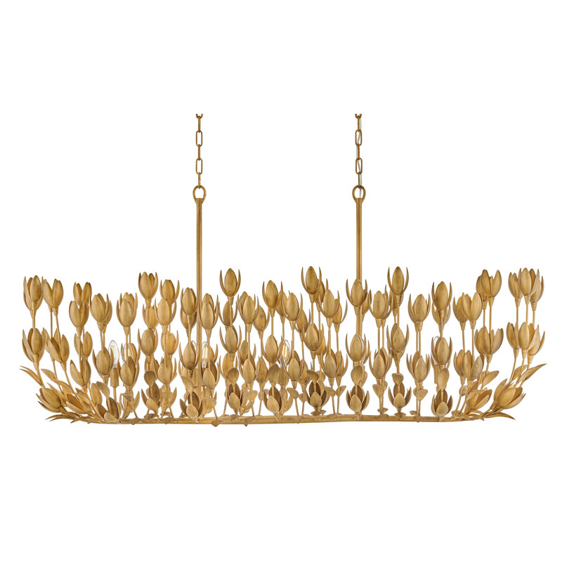 Flora 10 - Light Unique Novetly Chandelier By Lisa McDennon, Burnished Gold
