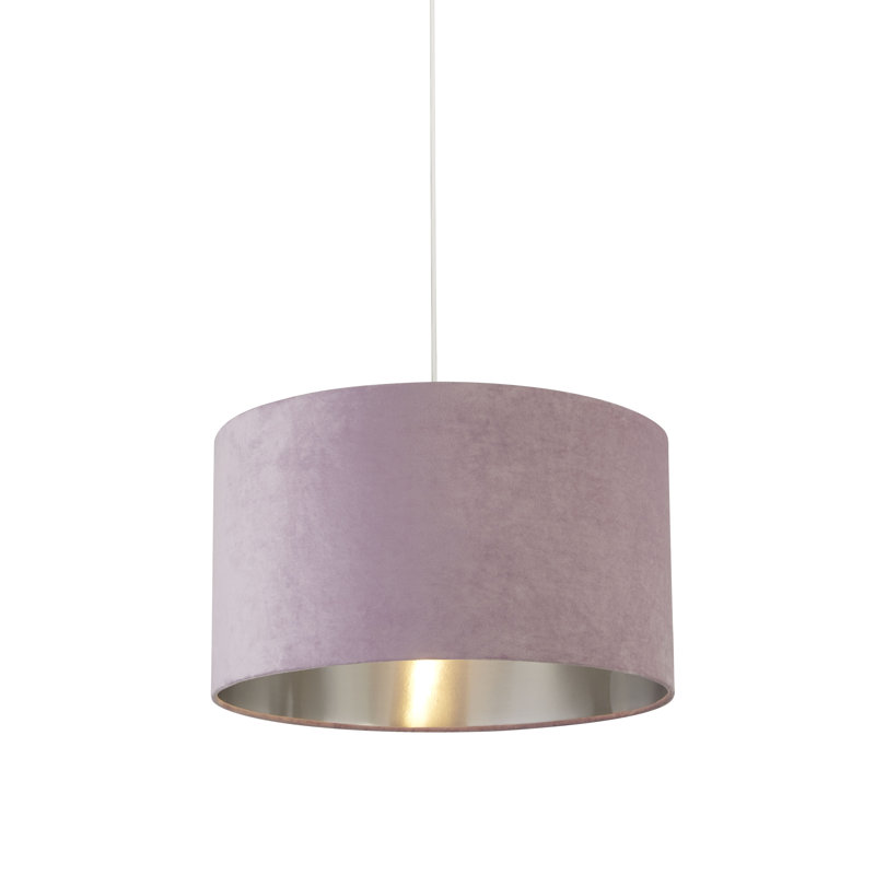 Velvet, Plastic And Mild Steel Traditional, Lilac/Brushed Silver, 28 cm H x 50 cm W x 50cm D