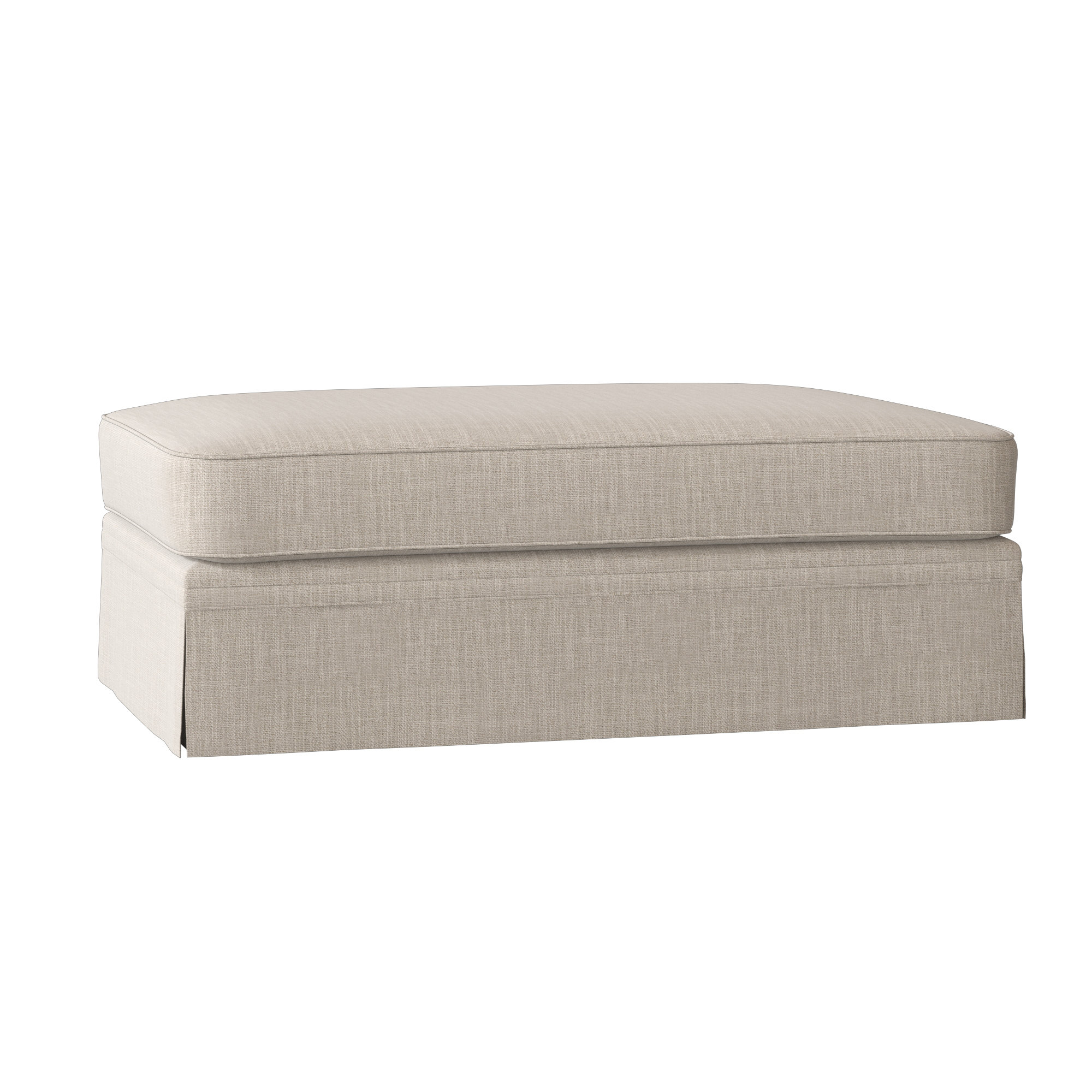 Shelby Upholstered Storage Ottoman, Conversation Ivory Basketweave