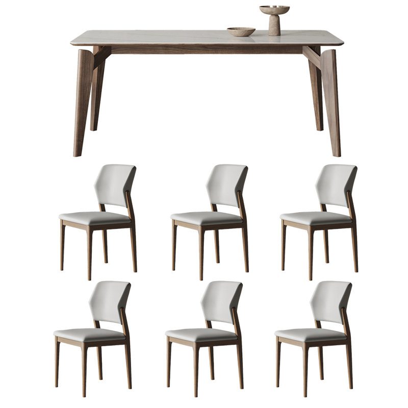 Ensemble de table de salle à manger et de chaises White Rock Plate, H 29,52 po x L 55,11 po x l 31,49 po
