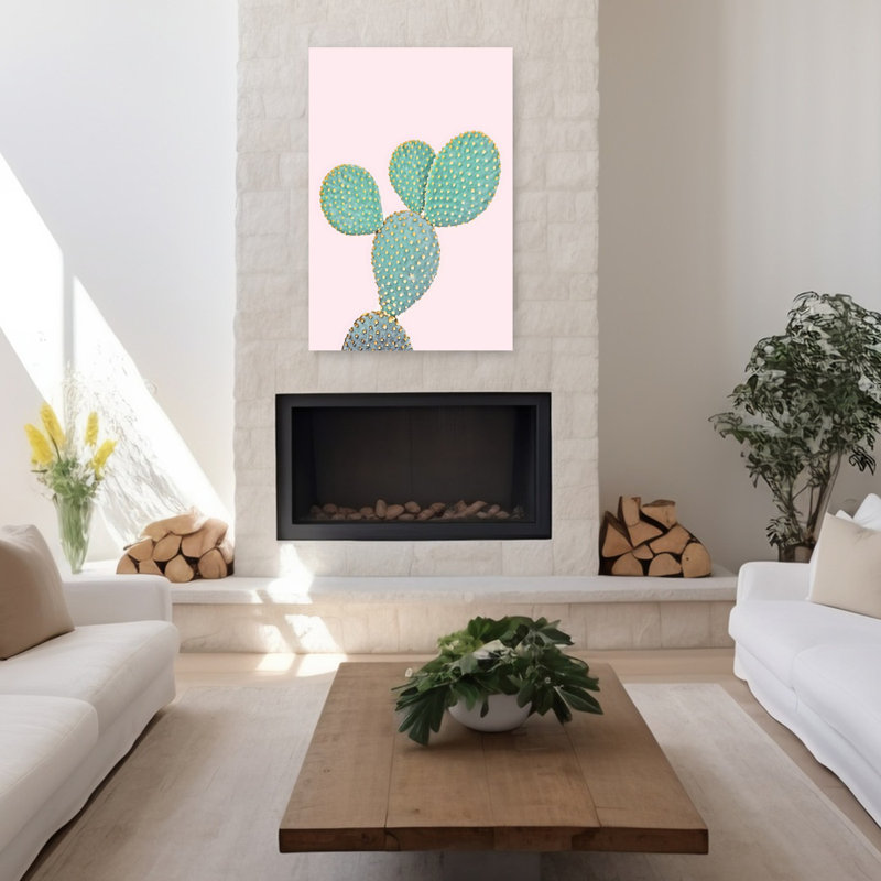 Art mural abstrait rose, H 48 po x l 32 po