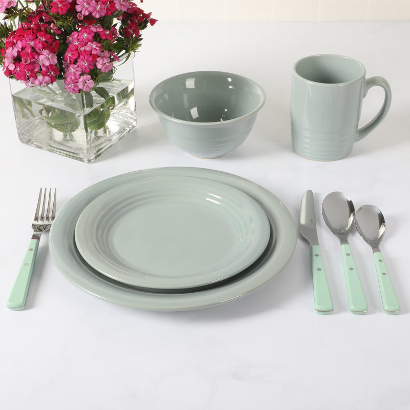 Service de table en grès 32 pièces Martha Stewart, Bleu