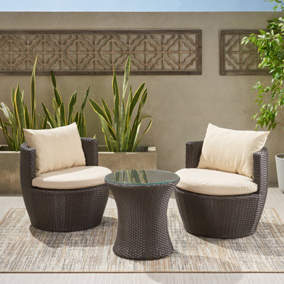 Ensemble de conversation à assise profonde et coussins 3 pièces
