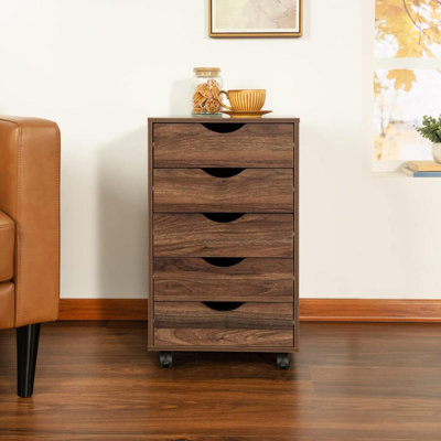 Jamariona Modern 5-Drawer Filing Cabinet for Home Office – Rolling File Storage Cabinet with Wheels, Under-Desk Drawer Organizer for Documents, Folders & Office Supplies