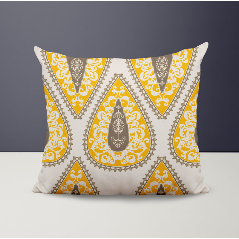 Housse et insert de coussin décoratif en polyester, L 19 po x H 19 po, Jaune