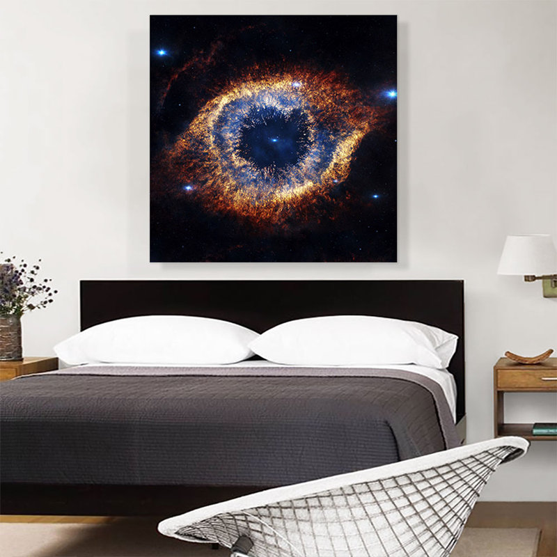 Helix Nebula Orange and Blue Hubble Telescope Ring NASA - Reproduction de photo sur toile tendue