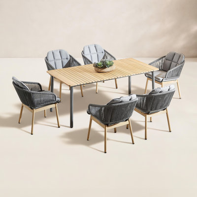 Parkview 71'' Rectangular 6-Person Outdoor Dining Set with Cushions