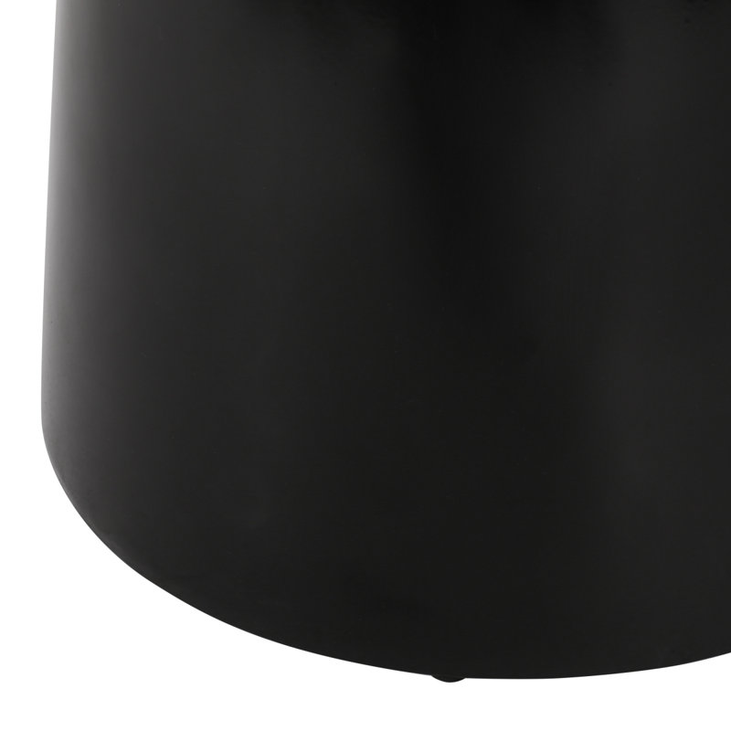 Patio Table Outdoor Metal End Table - Large, Black