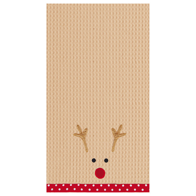 Torchon 100% coton gaufré Christmas Holiday