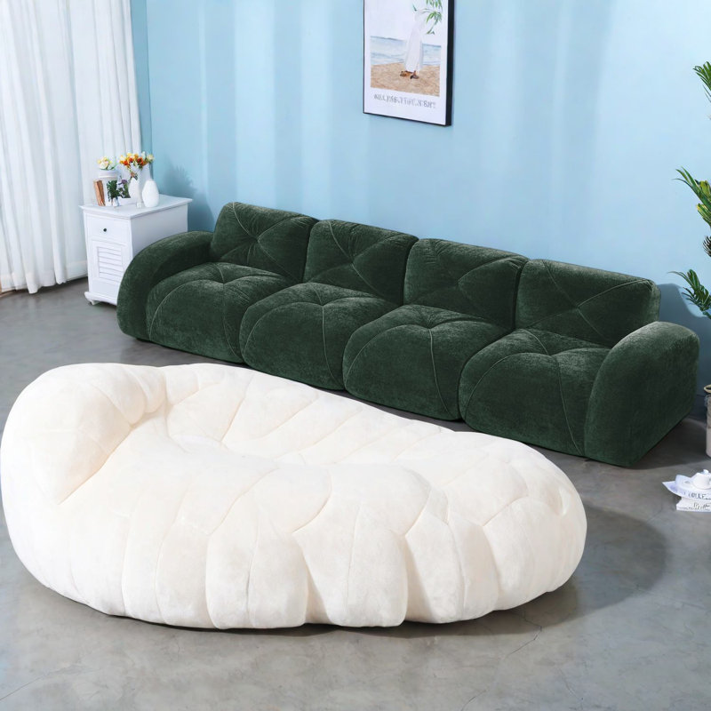 Canapés luxueux en velours, conception ergonomique, idéal pour les espaces de vie
