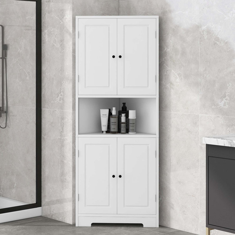 Corner Tall Bathroom Storage Cabinet