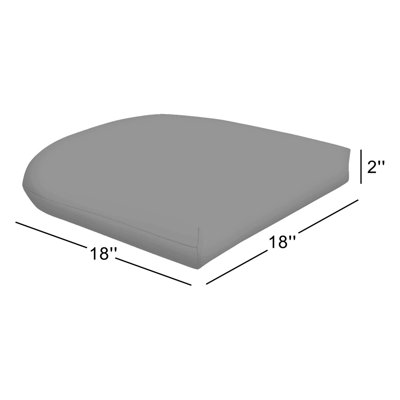 Casual Cushion Solid Fabric 1-Piece Indoor/Outdoor Wicker Seat Pad, 18"W x 18"L, Forest Green