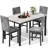 Elegant 5-Piece Beige & Grey Dining Table Set
