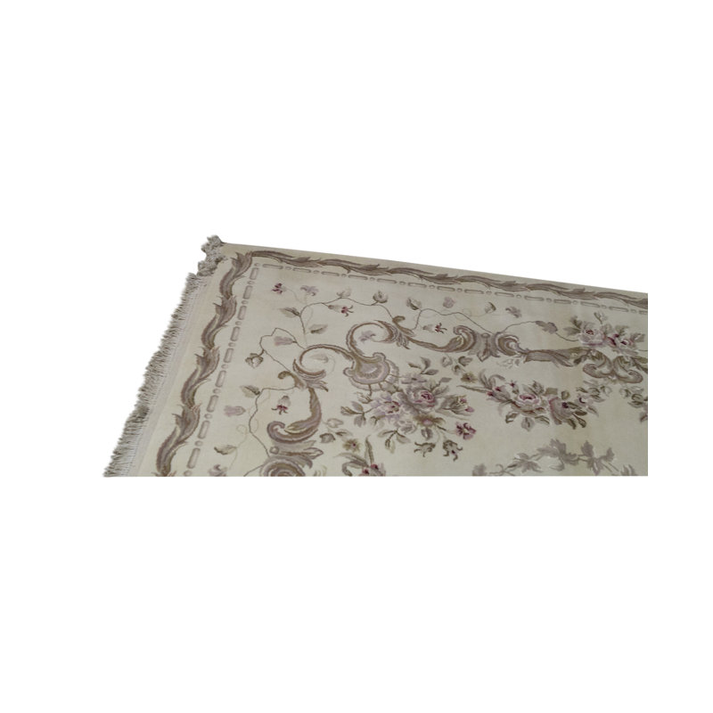 Hand-Knotted High-Quality Gray and tan Area Rug