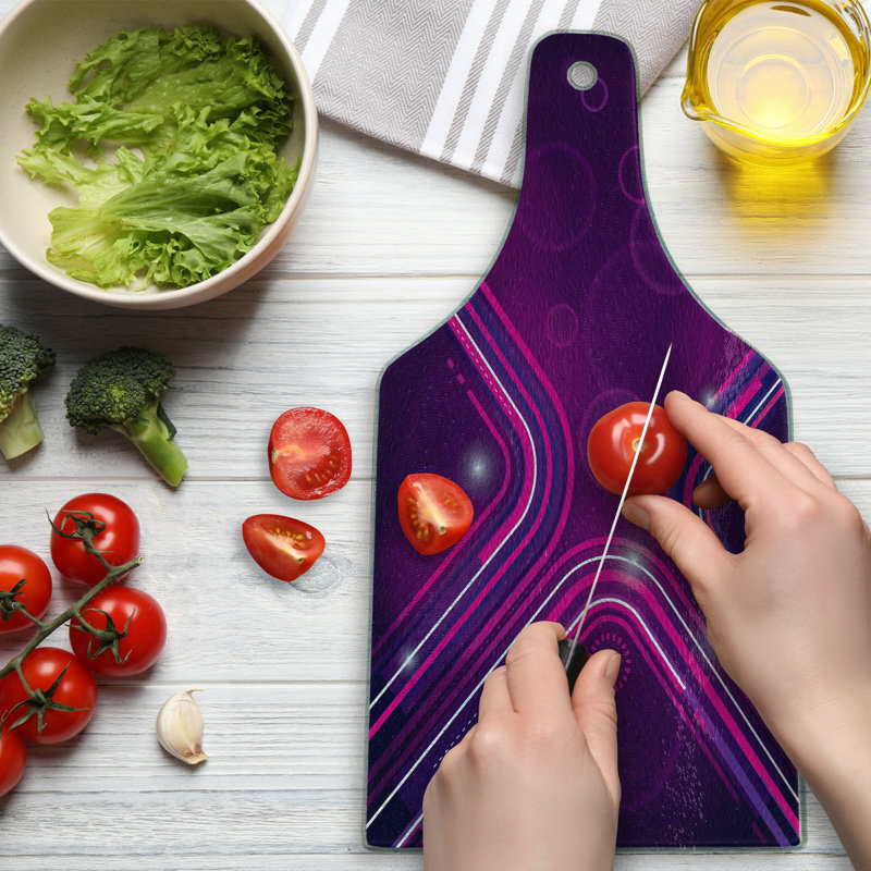 Planche à découper en verre trempé aubergine Ambesonne