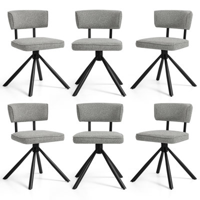 Modern Fabric Upholstered Solid Metal Dining Chairs