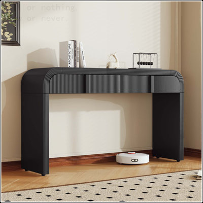 Modern Console Table with Fluted Drawers and Rounded Silhouette