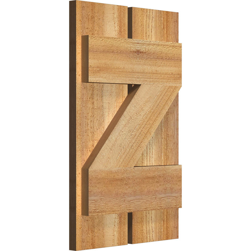 Volets espacés de 5 3/8 po avec barre en Z, cèdre rouge de l'Ouest TimberCraft (par paire), 11 1/4 po, 18 po