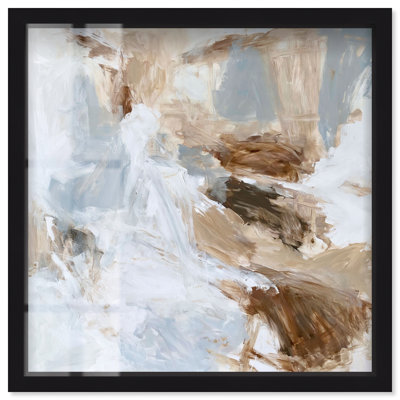 Gesso Storm II Shadowbox Print Beige Wall Decor by Art Remedy, Black Frame, 20 x 20
