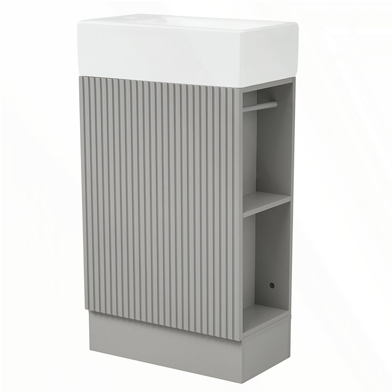 Meuble-lavabo 18,6 po avec lavabo, Gris