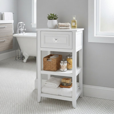 Table d'appoint et armoire autoportante avec tiroir et deux tablettes Woodley