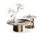 Ensemble de tables basses gigognes en marbre gris-1200130747-1200130748