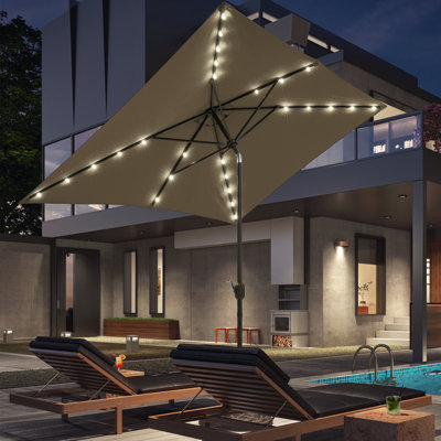 Lunsford 10' x 6.5' Rectangular Lighted Market Umbrella
