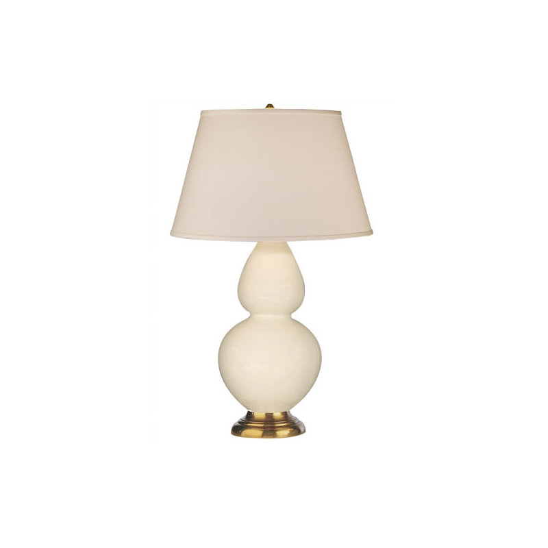 Double Gourd Ceramic Table Lamp, Celadon/Lucite, Ivory