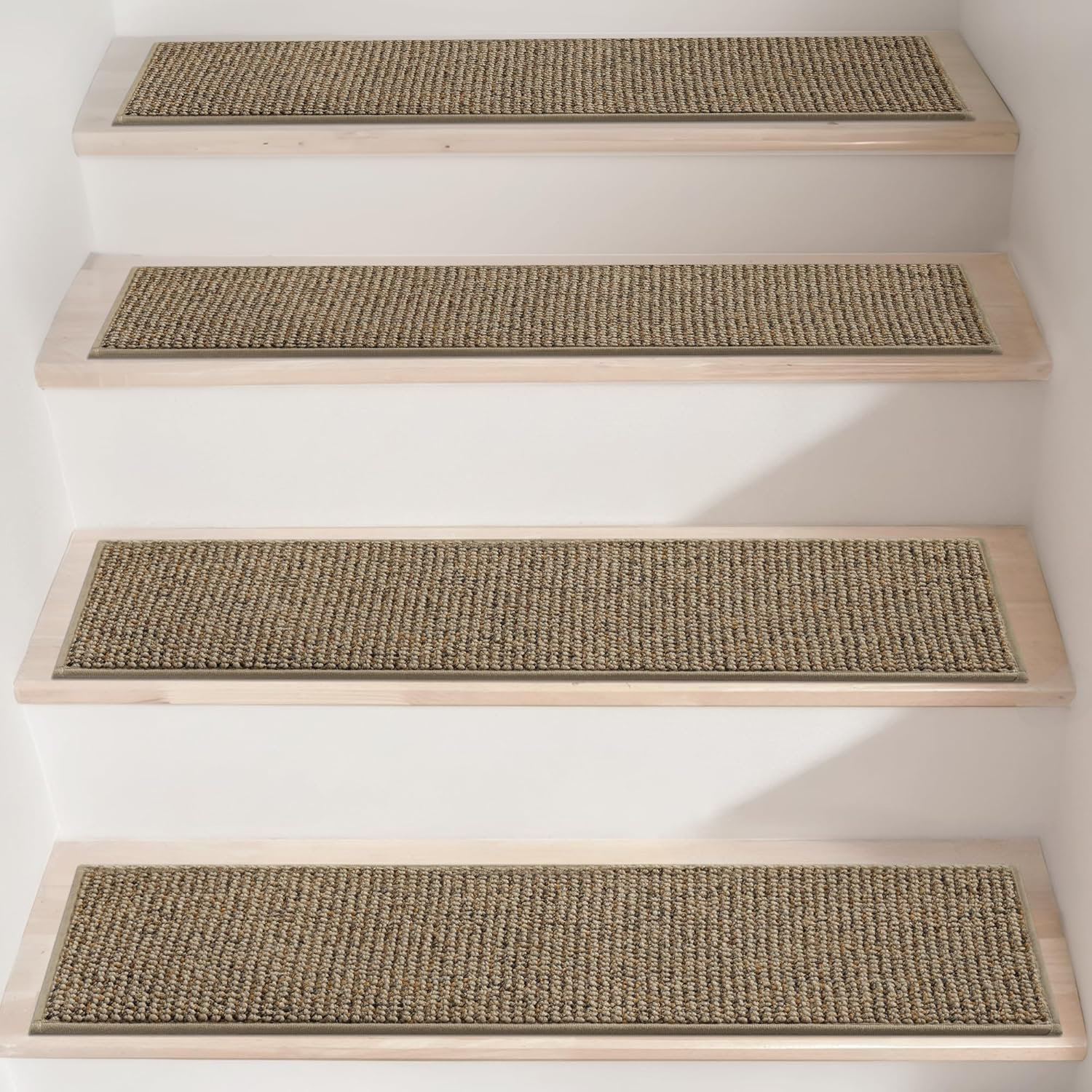 Lot De 14 Tapis D’Escalier Antidérapants DLD – 76,2 X 20,3 Cm – Protection Bois Intérieur, Faciles à Poser Et Lavables