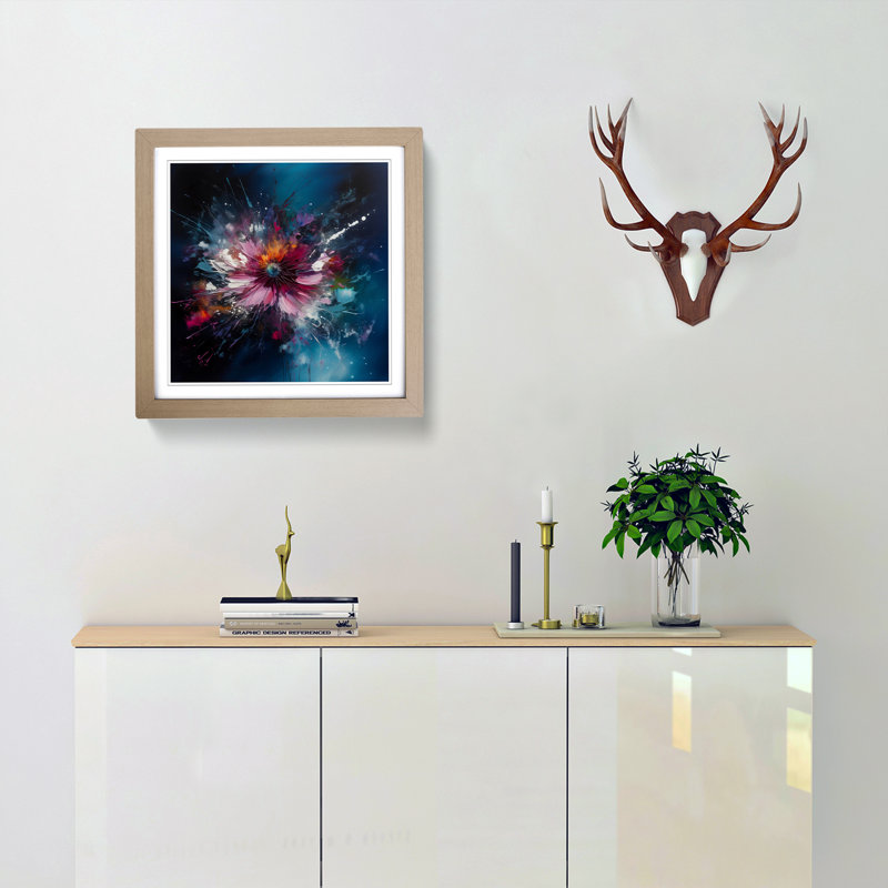 Cosmos Abstract Art No.3 - Framed Print, Oak