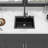 Black Granite Composite Drop In Single Bowl Kitchen Sink, Quartz, 25" X 22" X 9.65" | Gift Idea