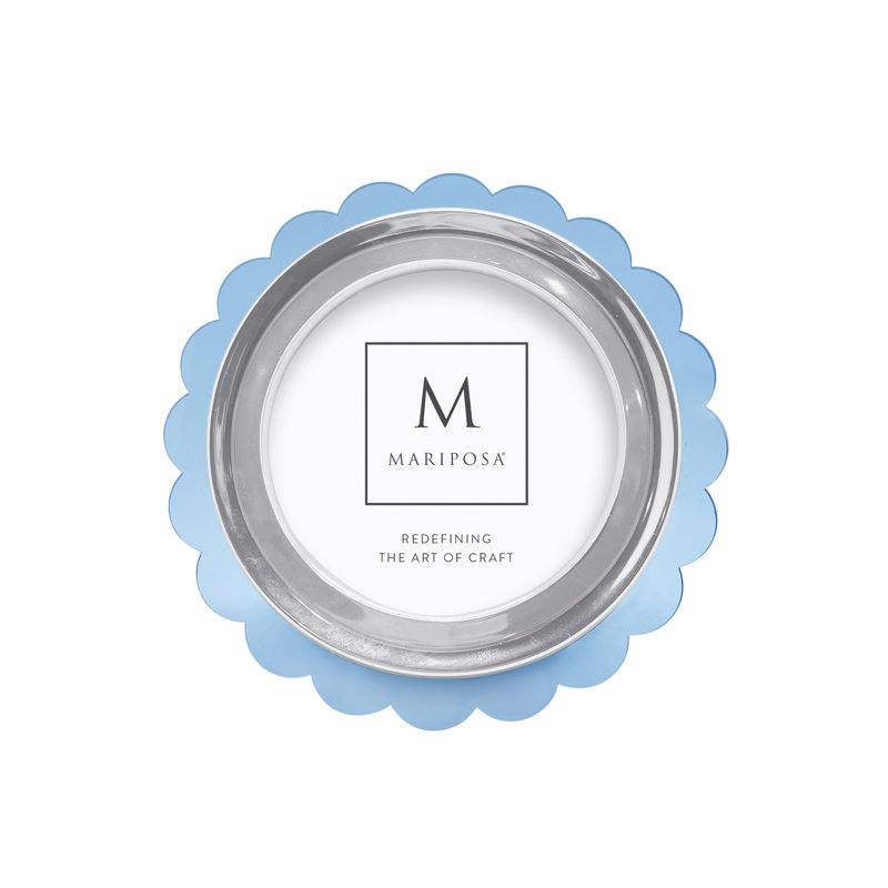 Cadre photo rond en métal Welcome Home, Bleu clair